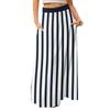 Женская повседневная складная юбка макси с высокой талией, драпированная, свободного кроя, с карманом, в полоску, в клетку