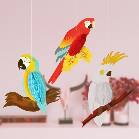 1 набор подвесок «Тропические птицы» Красивые декоративные красочные тропические птицы попугаи Гавайская тематическая вечеринка украшения для дома