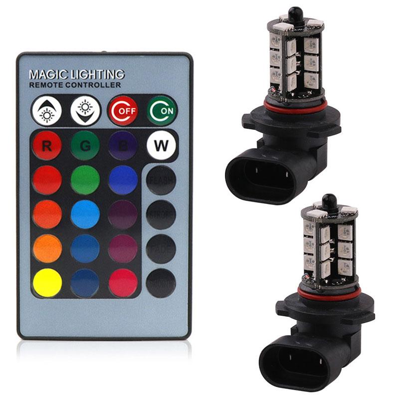 2pcs h11 led rgb 5050 chips h1 led rgb h3 led rgb h7 led car bulb flashing h8 Led fog light 9005 hb3 led hb4 9006 car fog lamp