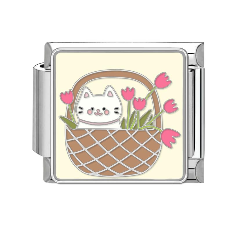 Мультяшные Милые Кошки Собаки Лапа Сердце Ночь Луна Цветы Итальянские Шармы-Звенья Подходят для Браслета из Нержавеющей Стали 9 мм Женщины DIY Изготовление Подарки