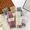 4pcs/box Taper Candles 9.85in Classic Smokeless Tapper Candles Romantic Elegant Electroplated Colorful Threaded Long Candle