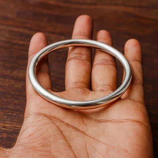 Classic Round Silver Bangle, Simple Bracelet for Everyday Wear, Minimalist Jewelry