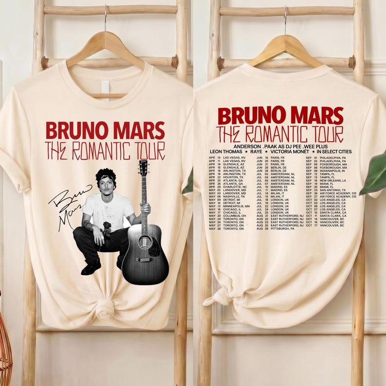 2026 Summer Hot Sale Bruno Mars Romantic Tour T-shirt Men Women Harajuku T-shirts Vintage Loose Casual T-shirt