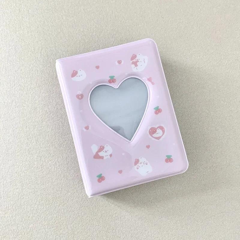 Милый медведь фотоальбом 3 дюйма сердце любовь полый чехол для хранения фотографий Kpop папка для карточек имя карточная книга держатель для фотокарт 40 карманов