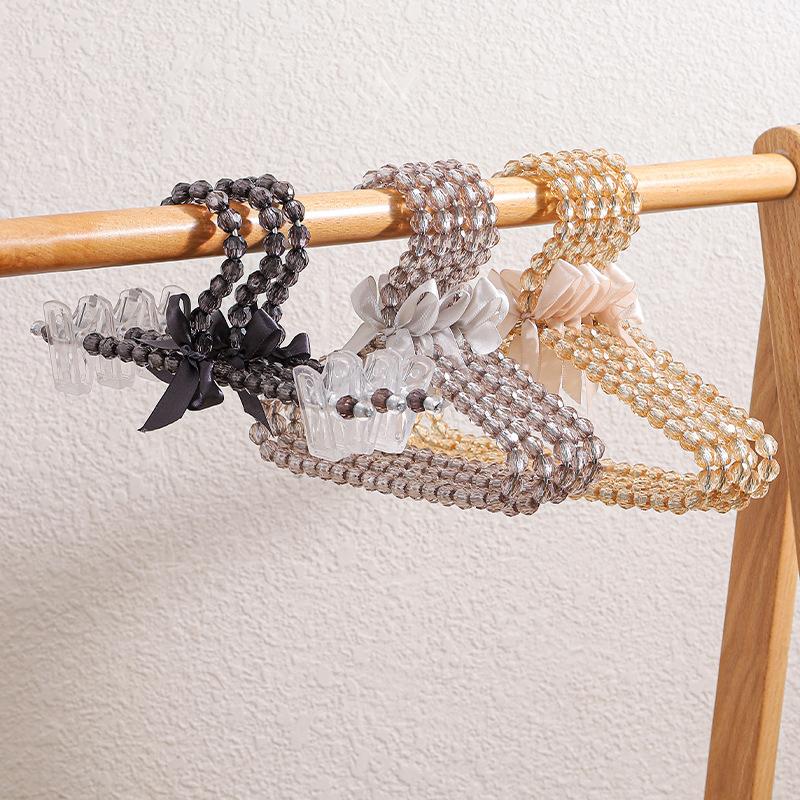 Pet Pearl Hanger Bow Durable Kids Hanger Elegant Clothes Organizer Clothespins Home Save-Space Clothes Storage Organizer