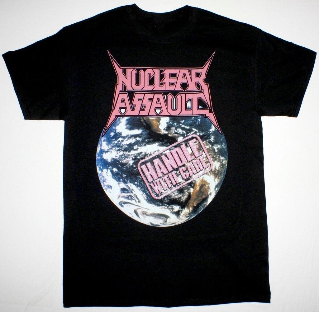 Rare NUCLEAR ASSAULT HANDLE WITH CARE Black T-shirt All Size Unisex Cotton