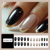 24x французских типса Press On Nails Минималистичные искусственные ногти Средний гроб Полное покрытие накладные ногти Блестящие накладные ногти