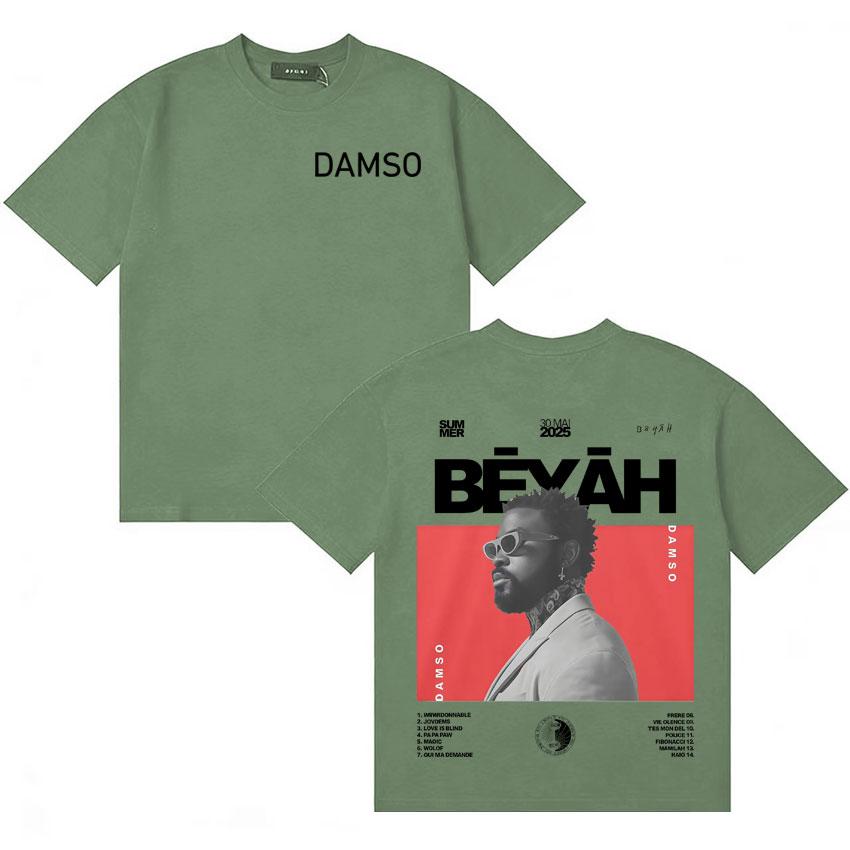 Певец Damso Летний Альбом Футболка Мода Оверсайз Уютная Готическая Футболка с Коротким Рукавом Унисекс Женская Ретро Эстетика Уличная Одежда