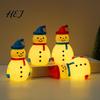 Creative Christmas Gift for Children Snowman LED Night Light, Portable Cartoon Desk Lamp with Hanging Ring Holiday Tabletop Decor Party Decor,