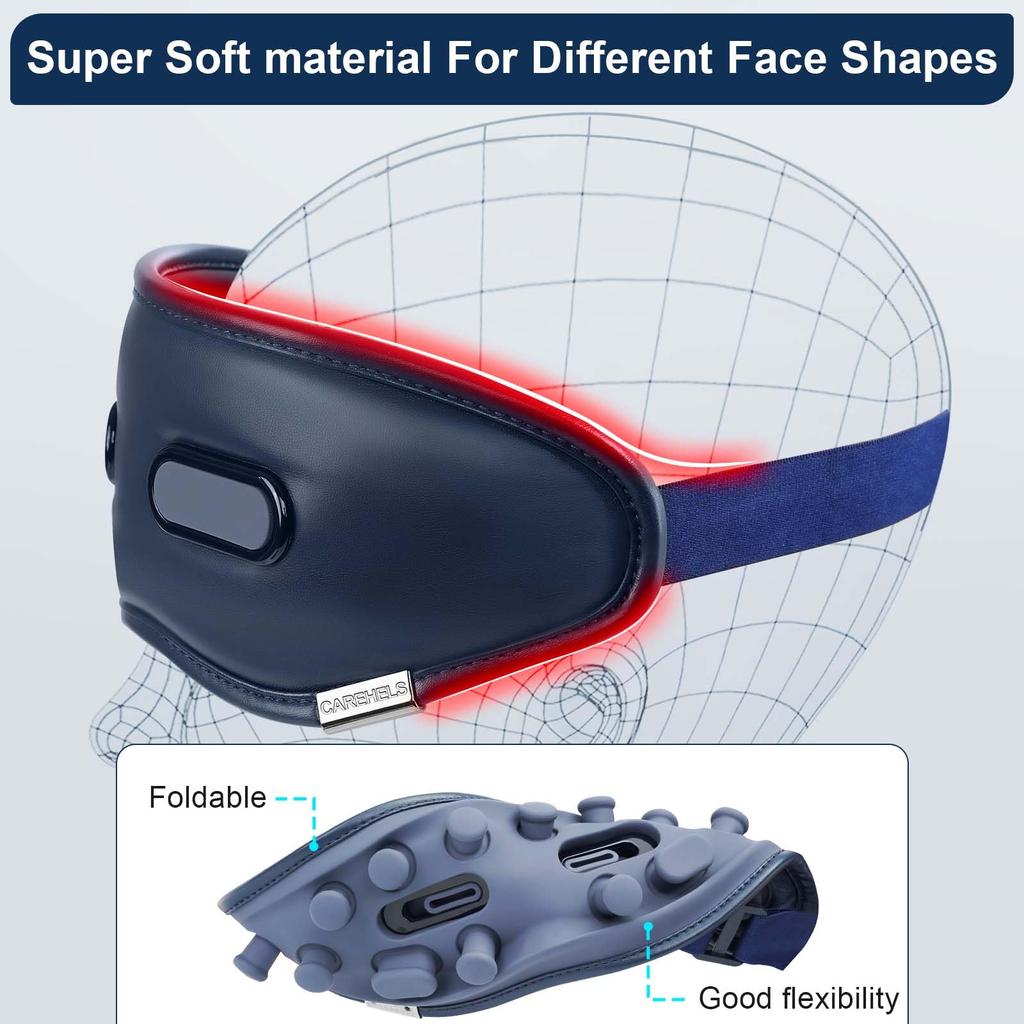 Беспроводной массажер для глаз с тепловой вибрацией, маска для глаз от мигрени, сухости глаз и темных кругов, устройство для ухода за глазами для снятия напряжения глаз и улучшения сна