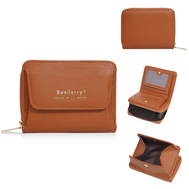 Baellerry Короткие кошельки для женщин Модный кошелек для монет на молнии для дам Классический органайзер для карточек Отделения для денег GZW
