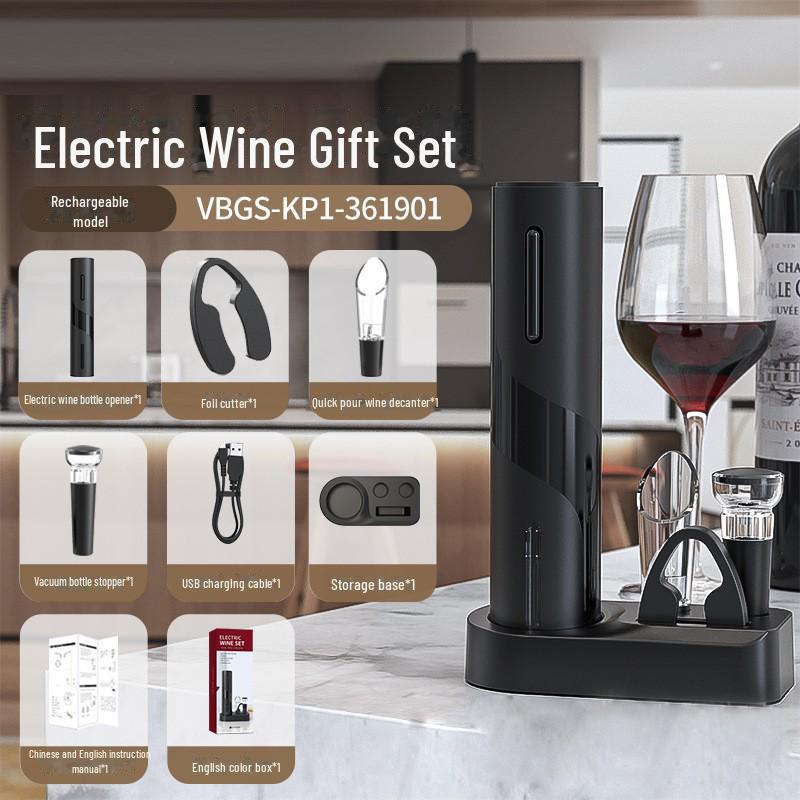 Rechargeable Automatic Wine Bottle Opener Set with Customizable Logo