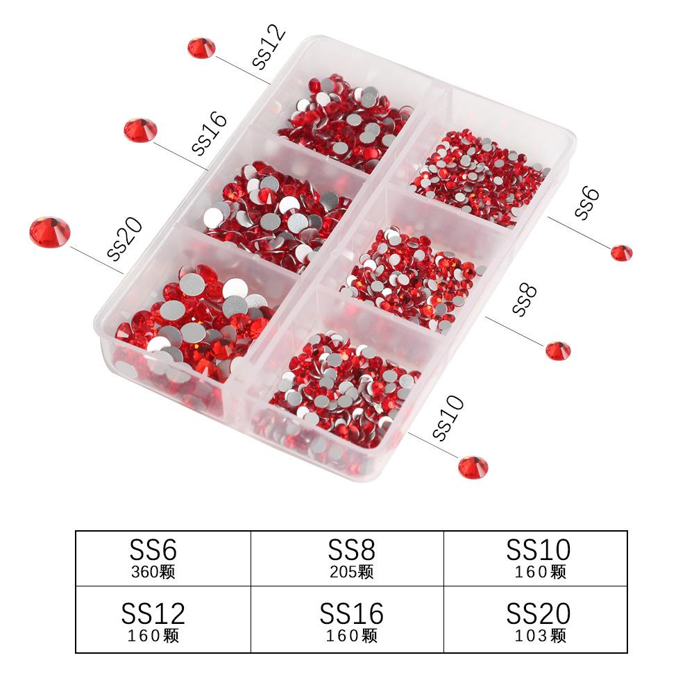 Украшения для ногтей 6 сеток стеклянные кристаллы стразы белого цвета смешанные супер вспышка плоское дно бриллиант цветной дизайн ногтей бриллиант