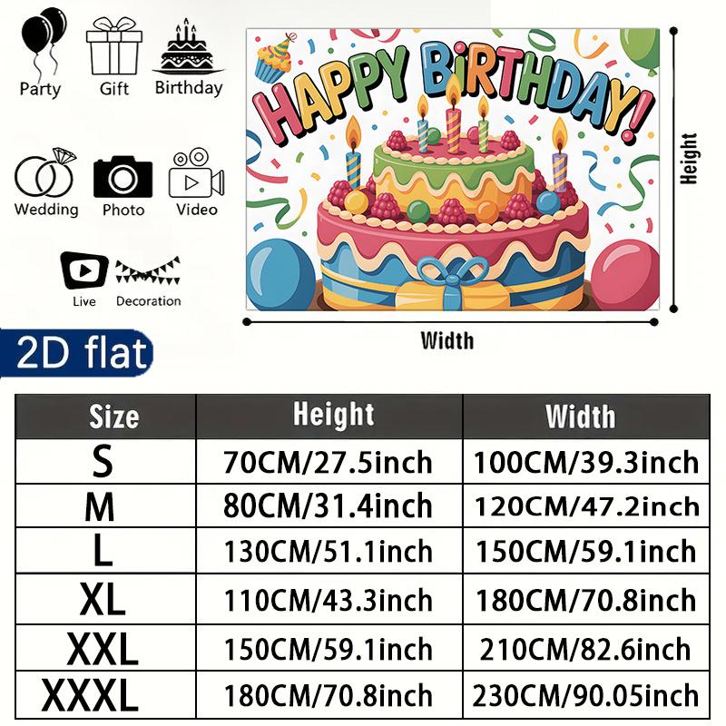 1pc 2D Flat Photo Backdrop - Home Party Decor