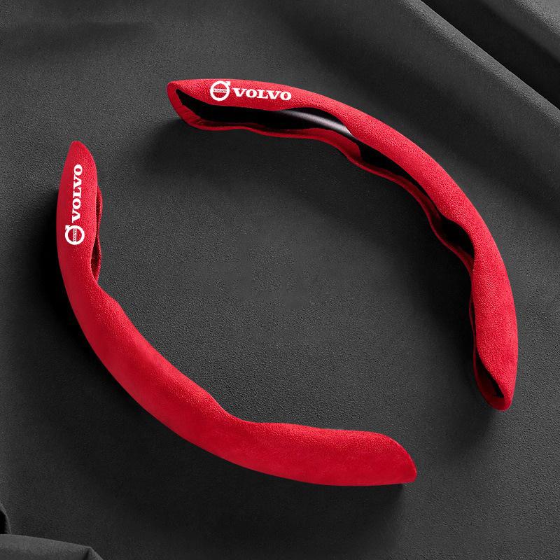 Чехол на руль автомобиля из замши, накладка-усилитель, противоскользящий чехол для Volvo R Design XC90 XC60 S60 V40 XC40 V60 V50 S40 XC70 C30 C70 C40 S70