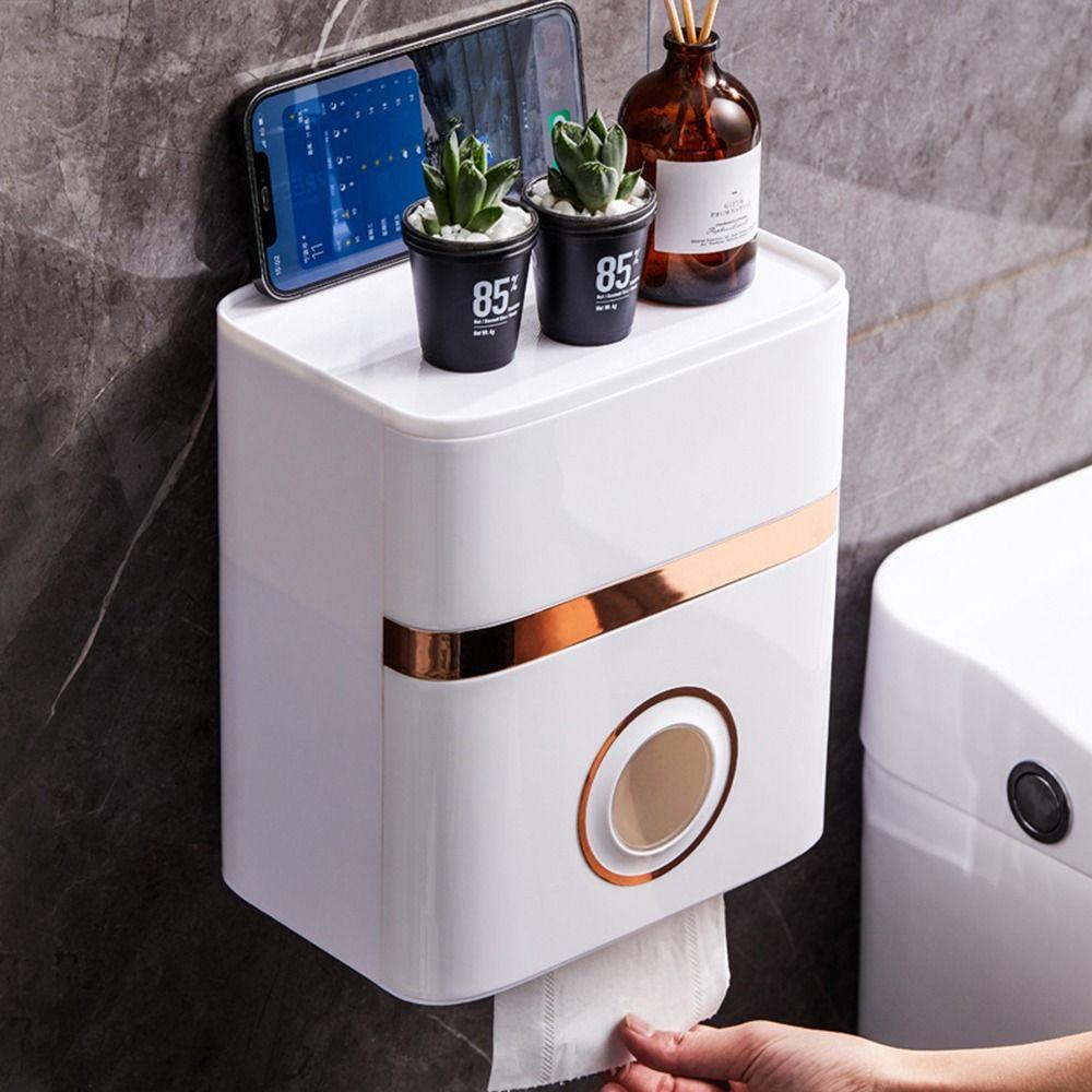 1Pcs Light Luxury Style Toilet Paper Holder Waterproof Roll Paper Storage Box New Tissue Box