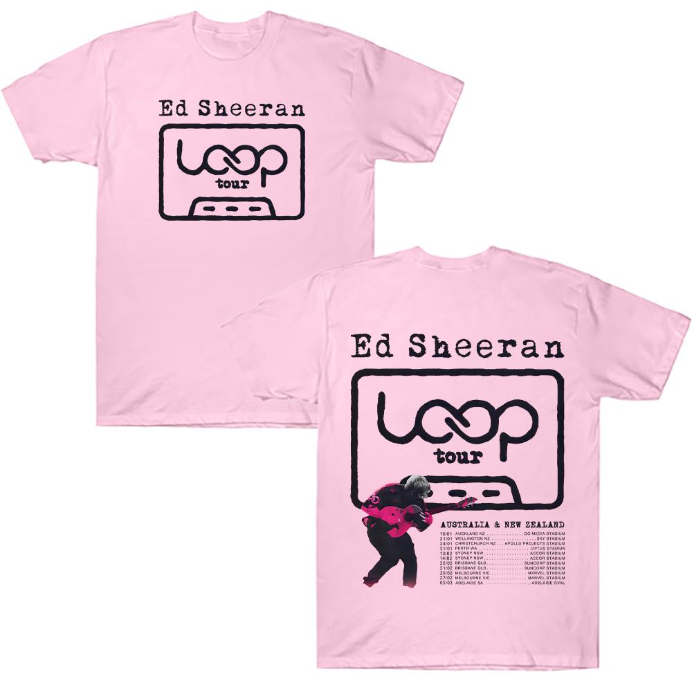 2026 Новые футболки Ed Sheeran LOOP Австралийский тур Летняя мода Женские Мужские Уличная одежда Хип-хоп Певец Футболки для фанатов Подарки