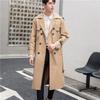 Новое мужское тренчкот Мужская длинная стильная до колена тренд Большой размер приталенный Британский стиль Весенне-осеннее пальто Мужчины