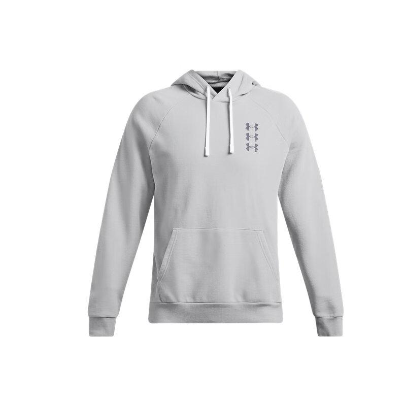 Under Armour Тренировочная толстовка с капюшоном Rival Logo Graphic, мужская толстовка Modern-Gray 1389427-011