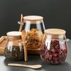 Leak-Proof Glass Storage Jars Wide Mouth Glass Canister Jar Kitchen Canisters  Grains