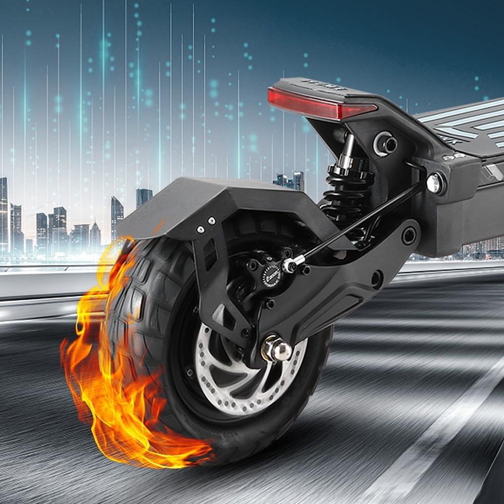 YUME HAWK Electric Scooter 10x3.15" Tubeless All-terrain Tire 1200W*2 Motor 60V 22.5Ah Battery 43mph Max Speed 43miles Max Range