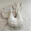 Весенне-летние новинки 2025 года, модные сумки с бахромой в европейском и американском стиле, повседневные универсальные сумки-тоут, женские сумки-багеты большой вместимости для ношения под мышкой
