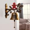 Rustic Metal Welcome Bell Christmas Wall Mounted Door Bell Vintage Dinner Bell for Outdoor Front Door Porch Home Decor
