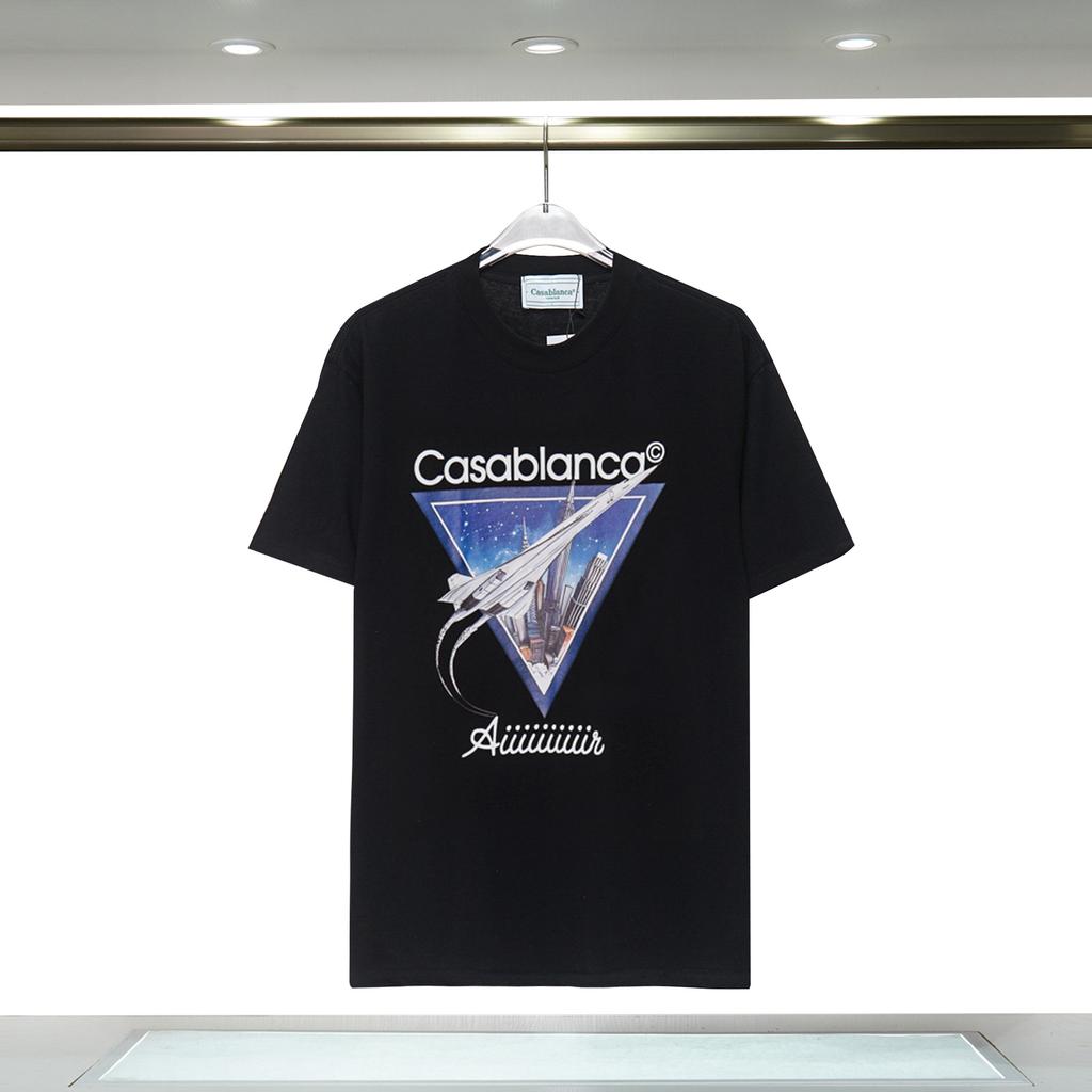 Casablanca 23 spring and summer new fantasy gate starry sky castle casa letter logo short-sleeved couple T-shirt