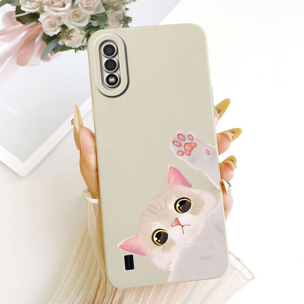 For Samsung Galaxy A01 CAse Cute Rabbit Cat Pattern Cover For Samsung A 01 A01 SM-A015F Silicone Soft Casing Shells 5.7"
