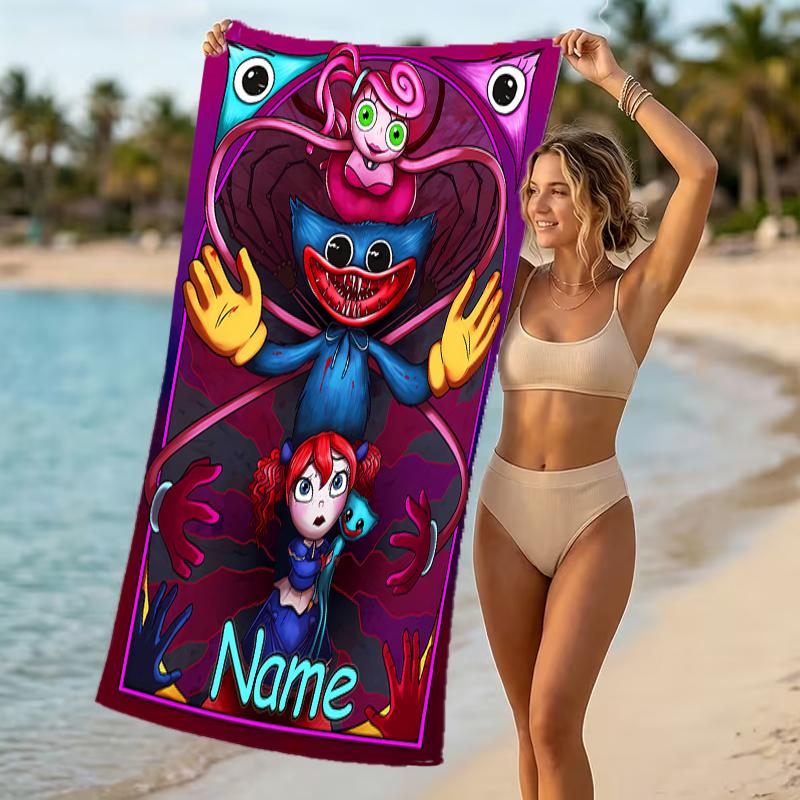 Customizable personalized beach towels Poppy Playtime themed designs.Suitable for the beach, yoga, sports;ideal as beach accessories