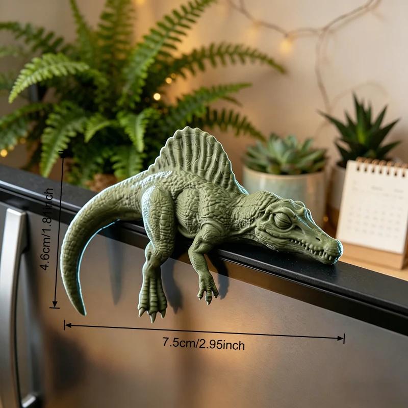 Sleeping T-Rex Monitor Topper 3D Printed Lazy Dinosaur Figurine Desk Shelf Decor Cute Dino Ornament Gift