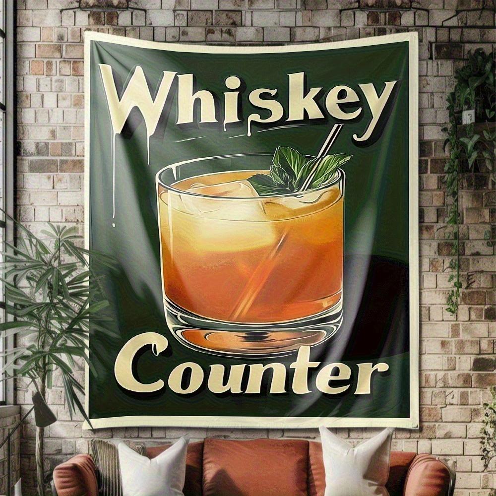 Retro Whiskey Theme Digital printing polyester wall tapestry suitable for use in living rooms bedrooms offices bars and party