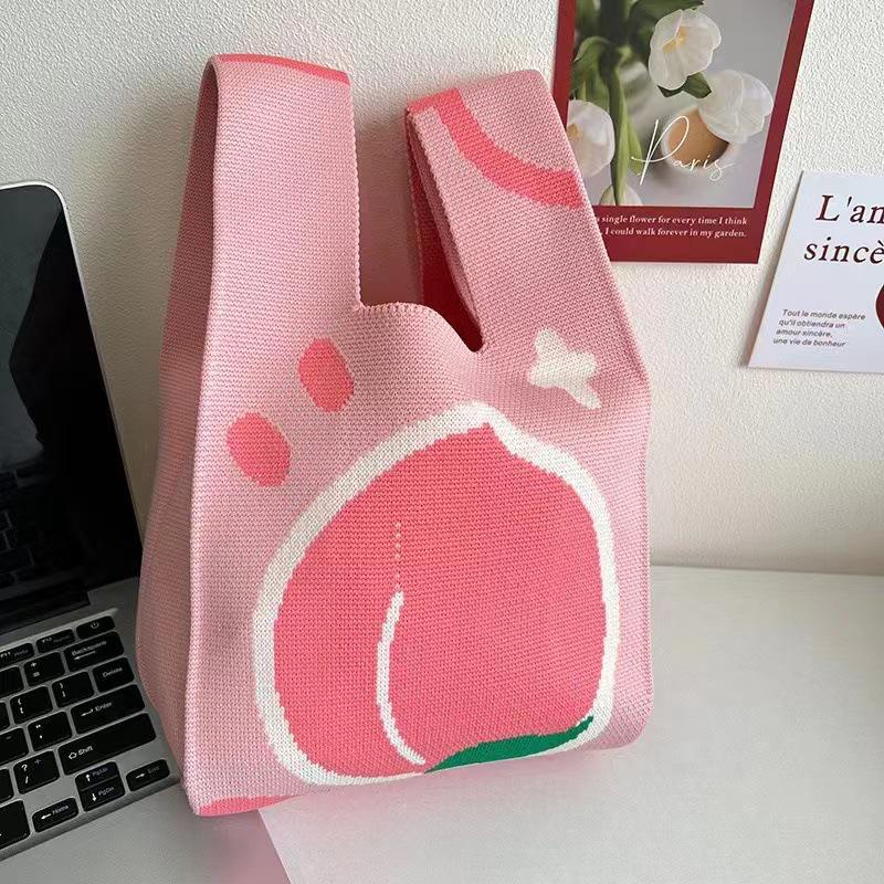 Женская толстая вязаная плетеная сумка-тоут - Подарочная и сувенирная сумочка