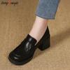 Fashion Shoes Woman 2024 Trend Chunky Loafers Retro Round Toe Mary Janes Shoes Platform Med Heels Oxfords Shoes Lady Vintage Pumps