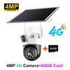 V380 Dual Lens Wifi 4G Sim Camera Solar Panel Outdoor Low Powered Cam Color Night Vision PIR Alarm Two Way Audio Solar CCTV IP Camera