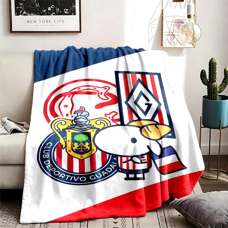 Club Deportivo Guadalajara Theme Personalized Outdoor Flannel Blankets Soft And Suitable For All Seasons Perfect For Sofas Beds And Camping