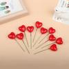 10Pcs 3D Heart Shape Cake Topper Gold Silver Pink Blue Ball Happy Birthday Diy Cupcake Flag Christmas Wedding Party Decoration