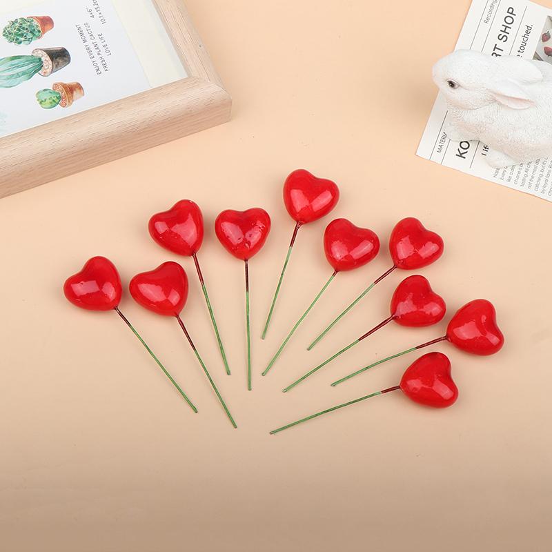 10Pcs 3D Heart Shape Cake Topper Gold Silver Pink Blue Ball Happy Birthday Diy Cupcake Flag Christmas Wedding Party Decoration