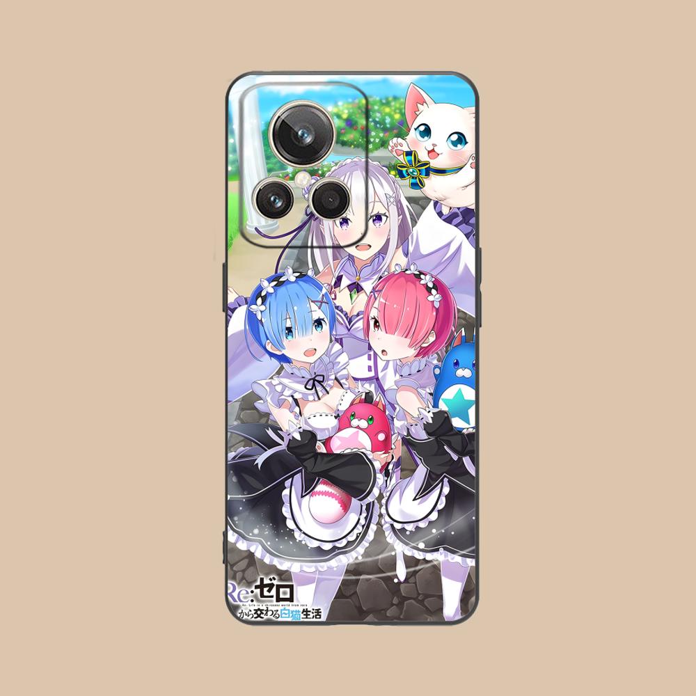 ReZero Rem Ram Matte TPU Mobile Phone Case for Realme GT 8 Neo Pro C75 73 71 C67 65 C55 53 C35 31 C20 15 Colorful Cover