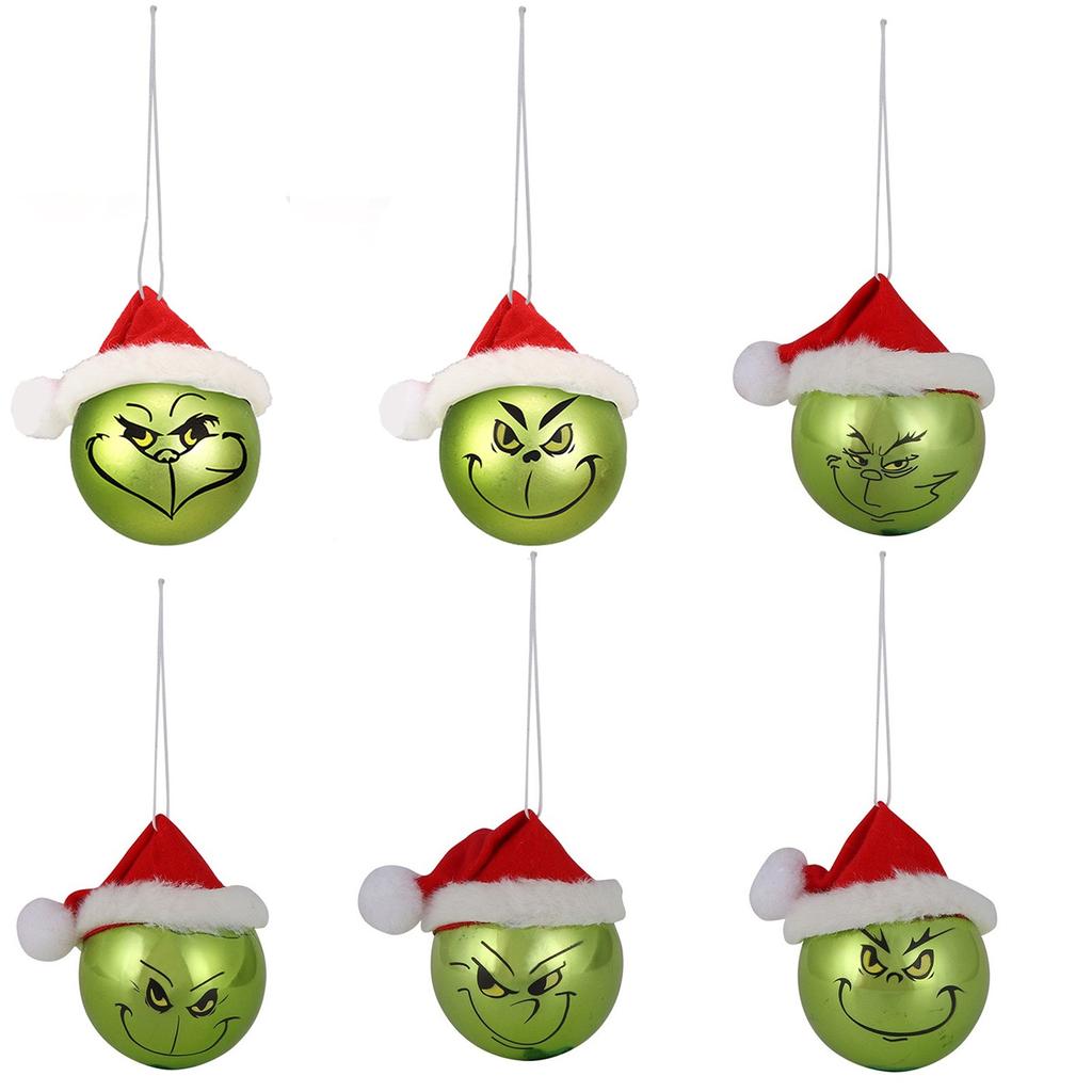 12PCS-Pack Of Christmas Decoration Christmas Tree Ornaments With Green Hair, Cute Decoration Props