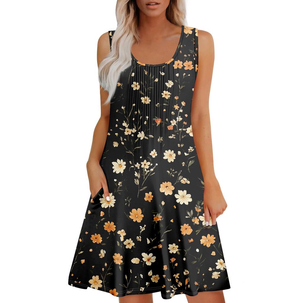 Женский повседневный сарафан с карманами, летнее пляжное платье в стиле бохо, праздничные платья для женщин, платья-майки