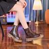 8583 Leather Martin Boots Women's Platform Short Boots 2025 Autumn and Winter New Two-layer Cowhide Locomotive Knight Thin Boots