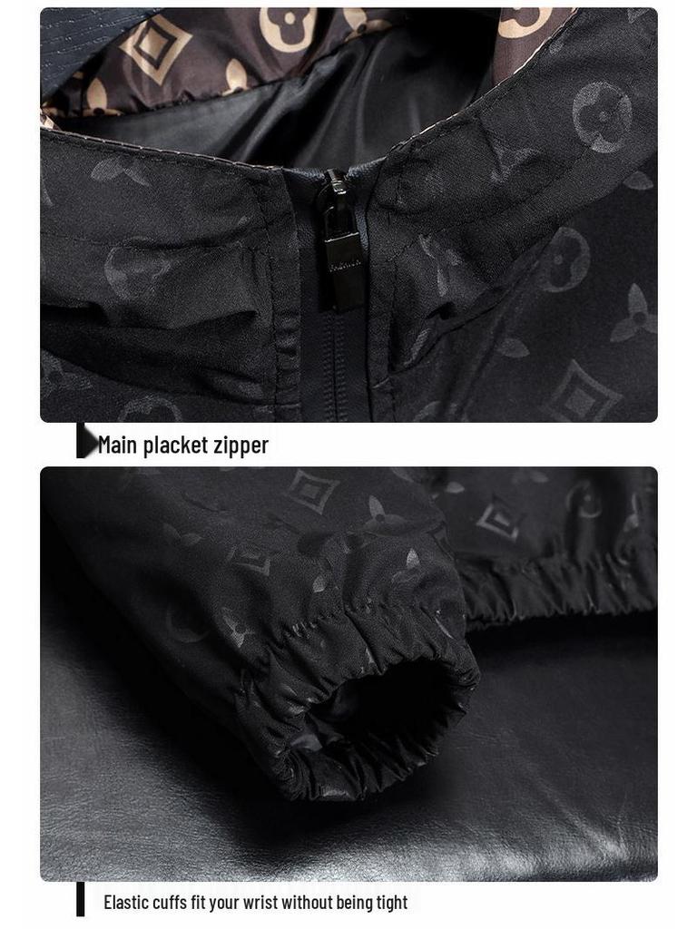 European Style Light Luxury Men's Trendy Casual Jacket - Spring/Autumn 2024, Long Sleeve Printed Top