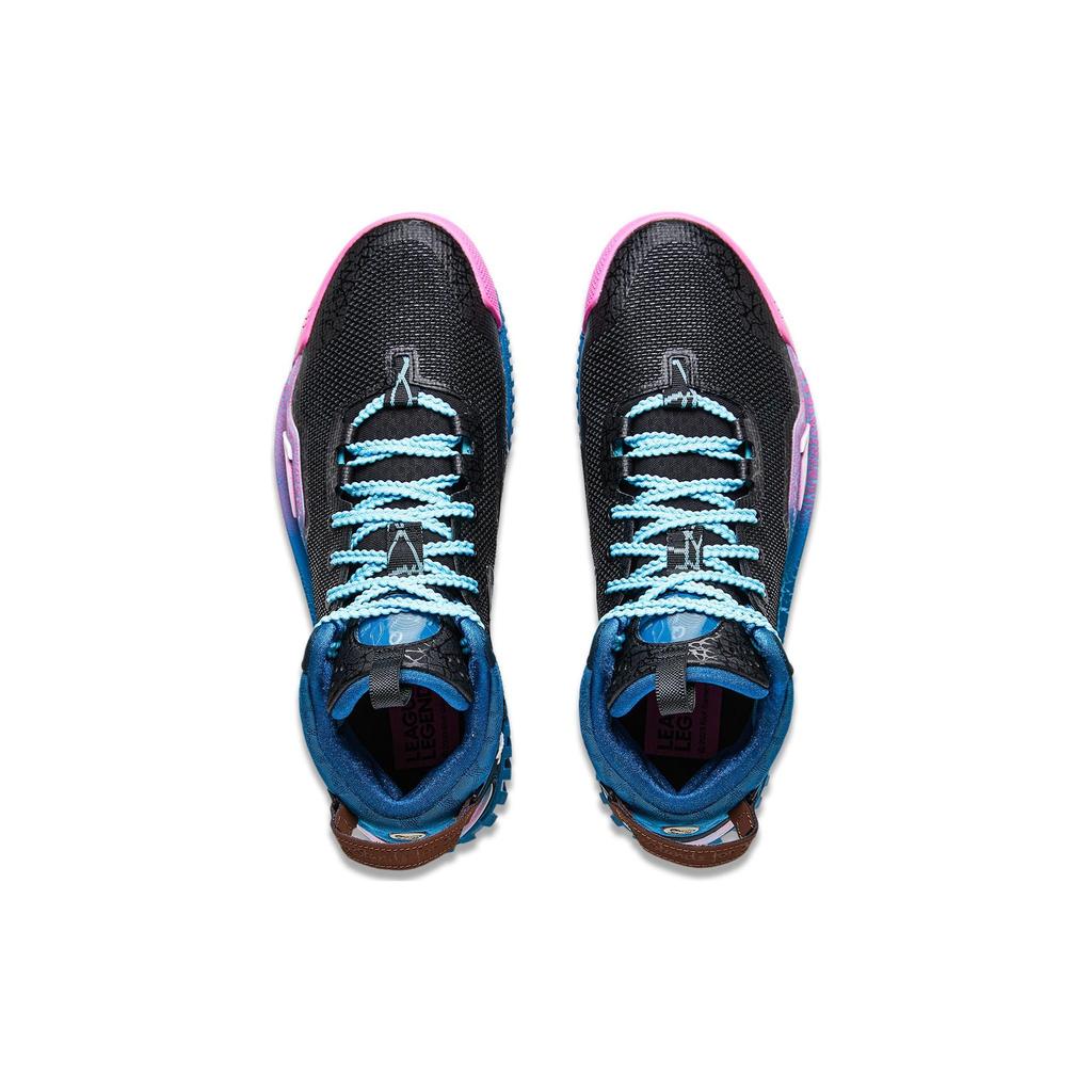 Li Ning League Of Legends X  Anti Five 3 Jinx Shock Absorbing Wear Resistant Lightweight Mid Top Basketball Shoes Men Sneaker Black Blue ABFT025-4