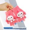 Kids' Winter Cartoon Plush Five-Finger Gloves - Warm, Anti-Freeze, for Boys & Girls, Medium To Large