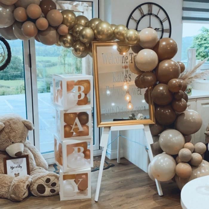 Guirlande d'arche de ballons - Shwor - 87 pièces - Abricot - Café - Chrome