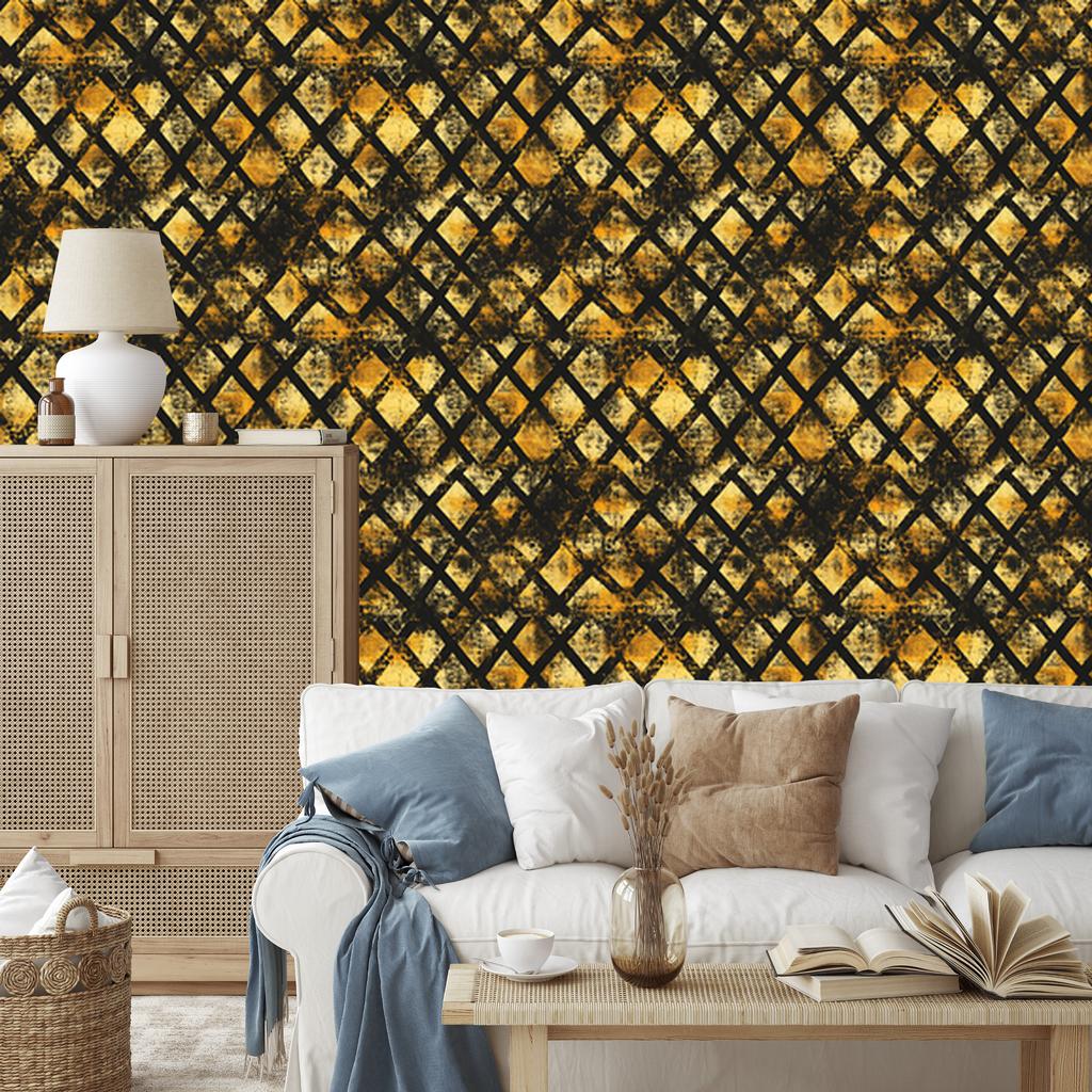 Aged Gold Ochre and Gold Wallpaper for Living Room and Bedroom 50x1000