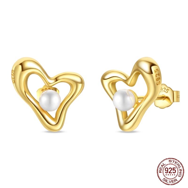 Серьги-гвоздики из стерлингового серебра 925 пробы, модные, в форме сердца, розы, звезды, луны, бабочки, божьей коровки, женские, тонкие, ювелирное изделие для свадьбы, помолвки, вечеринки, подарок