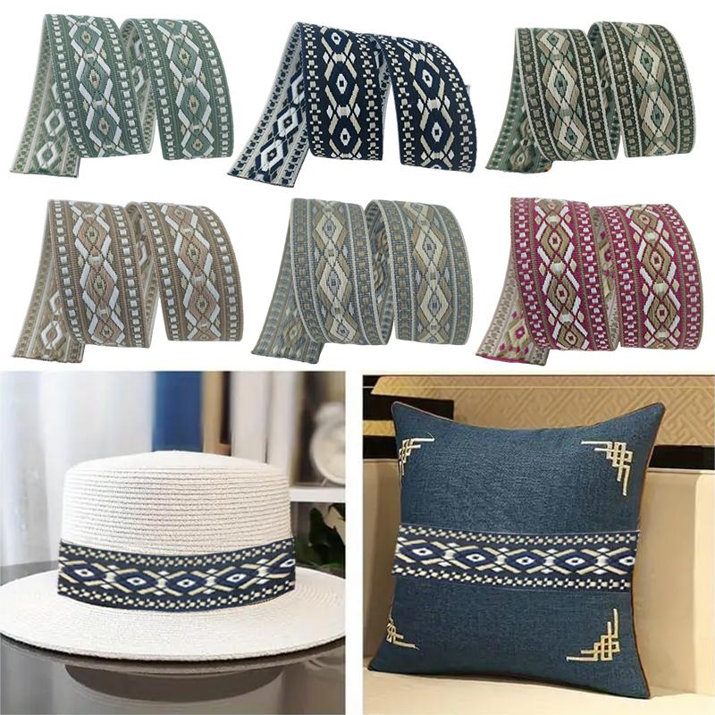 5cmx1Yard Ribbon Ethnic Style Woven Jacquard Craft Neckline Embellishment Garment Accessories Curtain Decor Multiple Colors