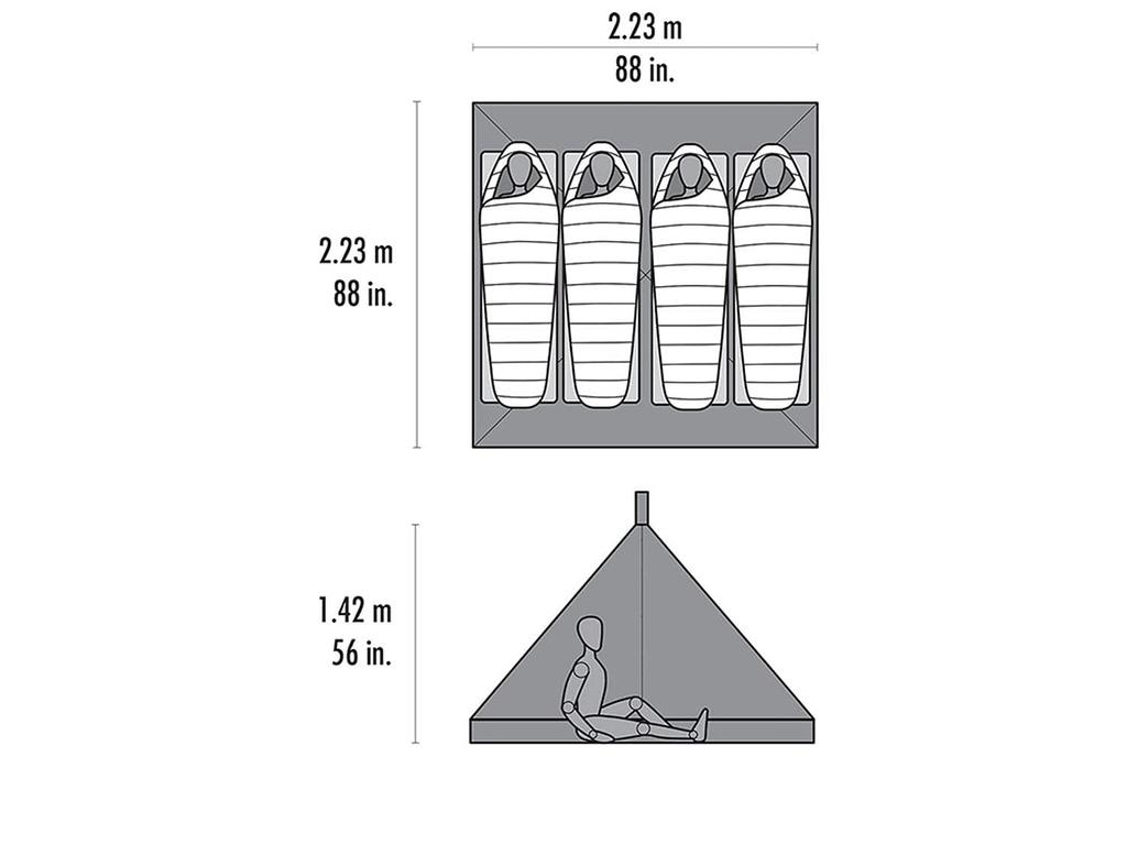 MSR Outdoor Camping Monopole Shelter Front Range Bug Shelter for 4 People Japanese 37039 Red [Genuine Product]